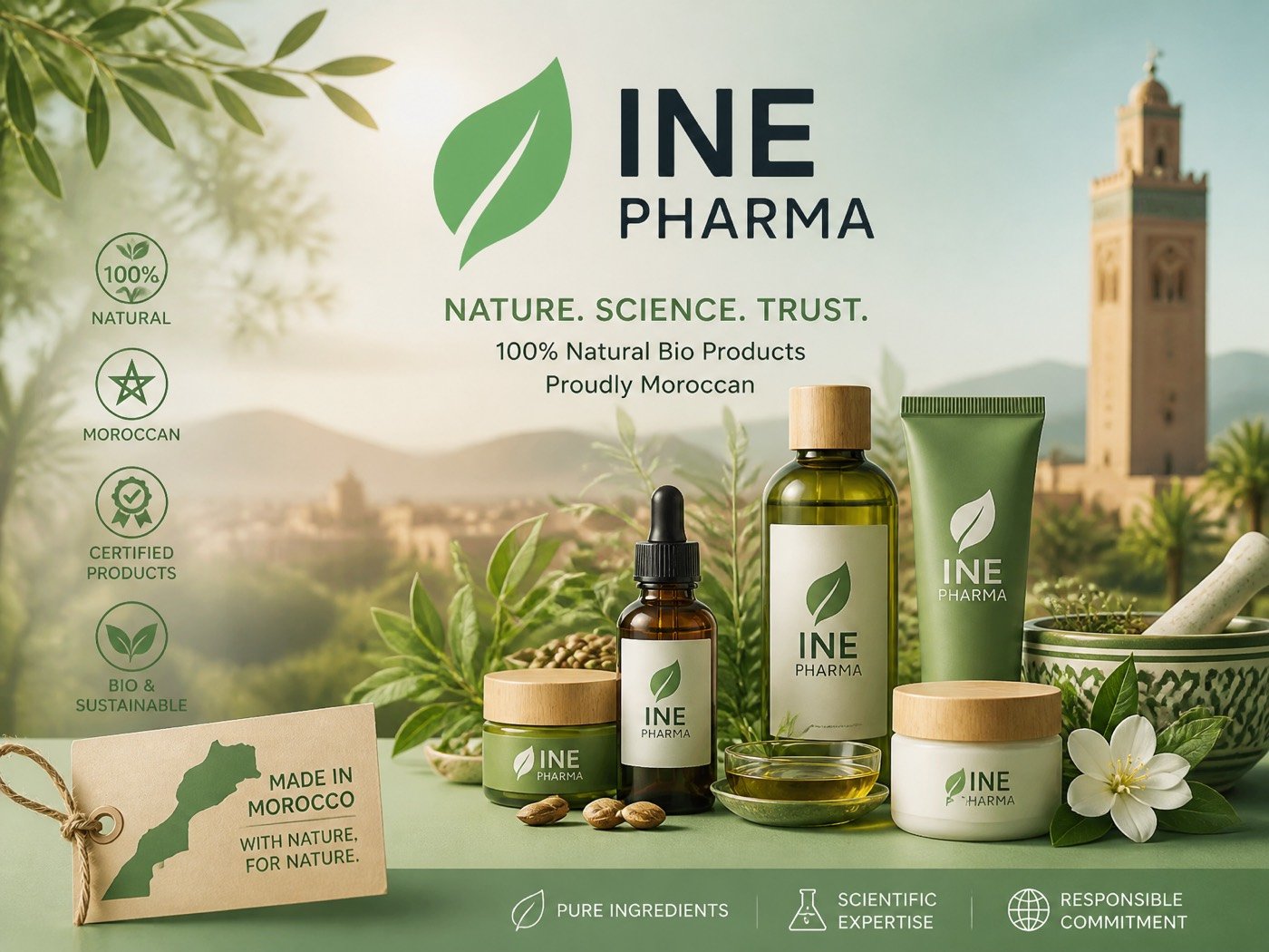 INE Pharma — 100% naturel, fabriqué au Maroc